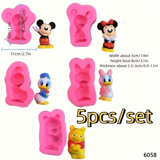 YY6058 Sevimli Çizgi Film Karakterleri Silikon Kalıp